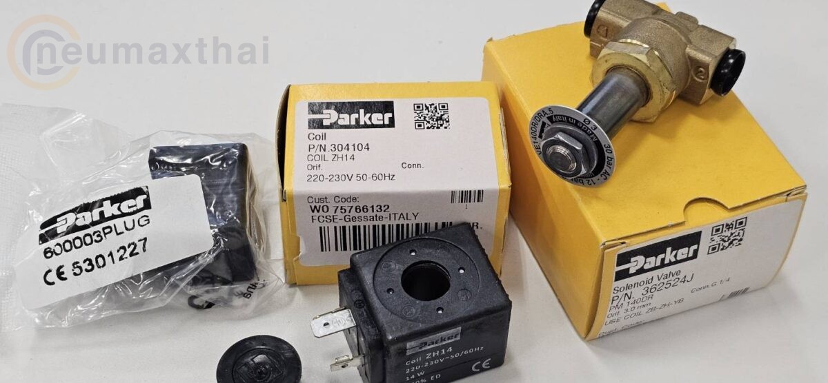 ส่งให้ลูกค้าเดิมอีกตัว P-VE140DR-2 2/2 SOLENOID VALVE 1/4″ , AC220 , TYPE:NC, “PARKER”