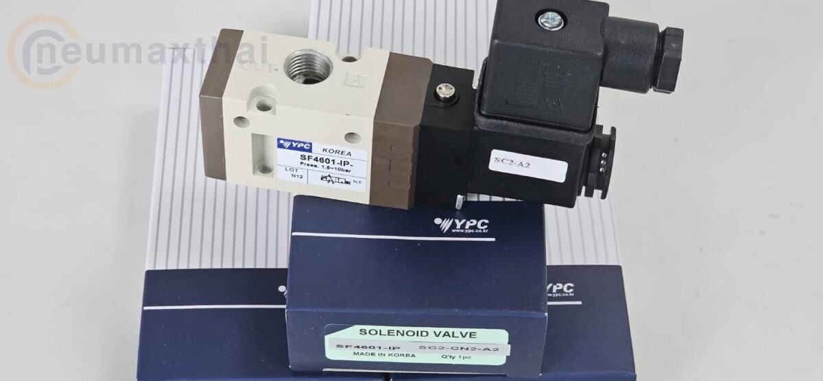 ส่ง 3/2 Solenoid valve YPC – SF4601-IP-SC2-CN2-A2 size 1/4″ ,220V