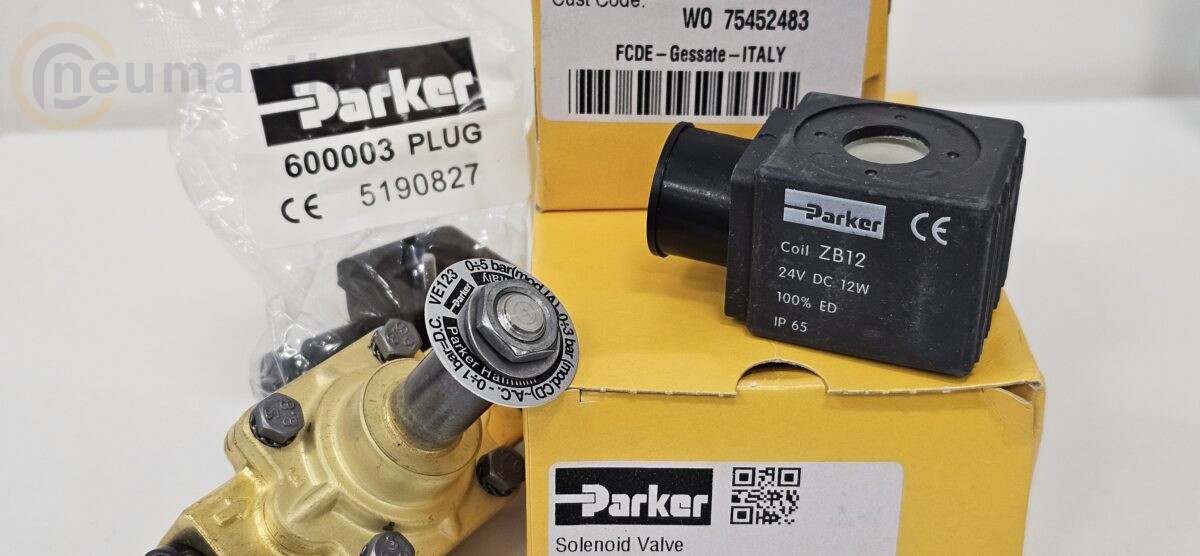 Solenoid valve parker 123AV size 1/2″ สำหรับงาน Vacuum