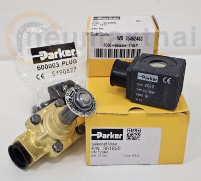 Solenoid valve parker 123AV size 1/2″ สำหรับงาน Vacuum