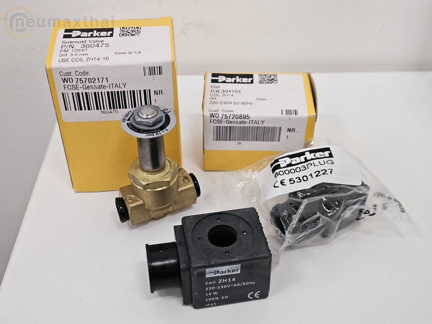 P-VE126YT-2 2/2 SOLENOID VALVE 1/4" ,AC220 "PARKER" 