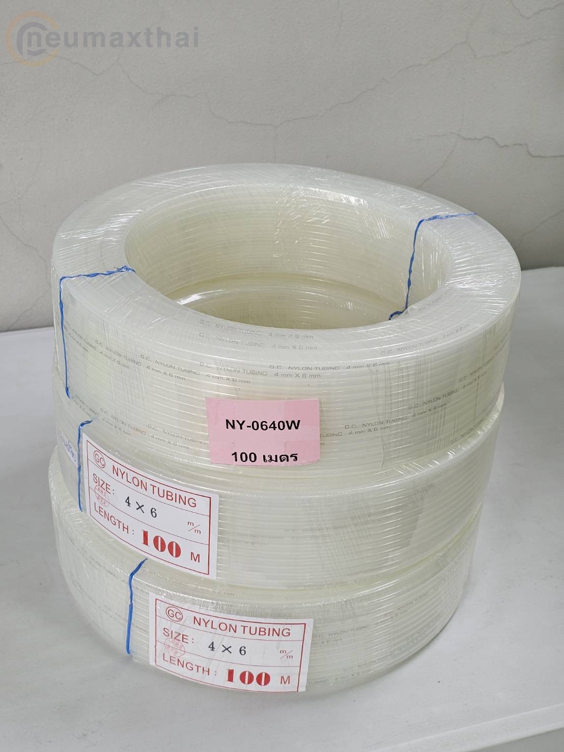 NY-0640W NYLON TUBE 6x4mm 100M/ROLL ,"WHITE" ,"GC"