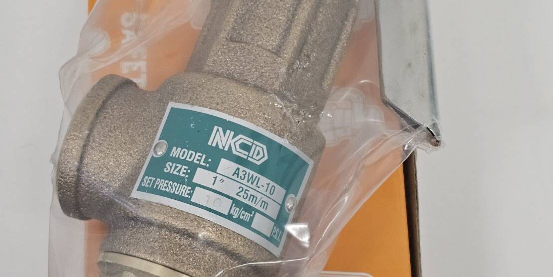 ส่ง safety valve 1″ มีด้าม ,A3WL-10-10 SAFETY RELIEF VALVE 1″ , 10Kgf/cm2 มีด้าม ,”NCD”