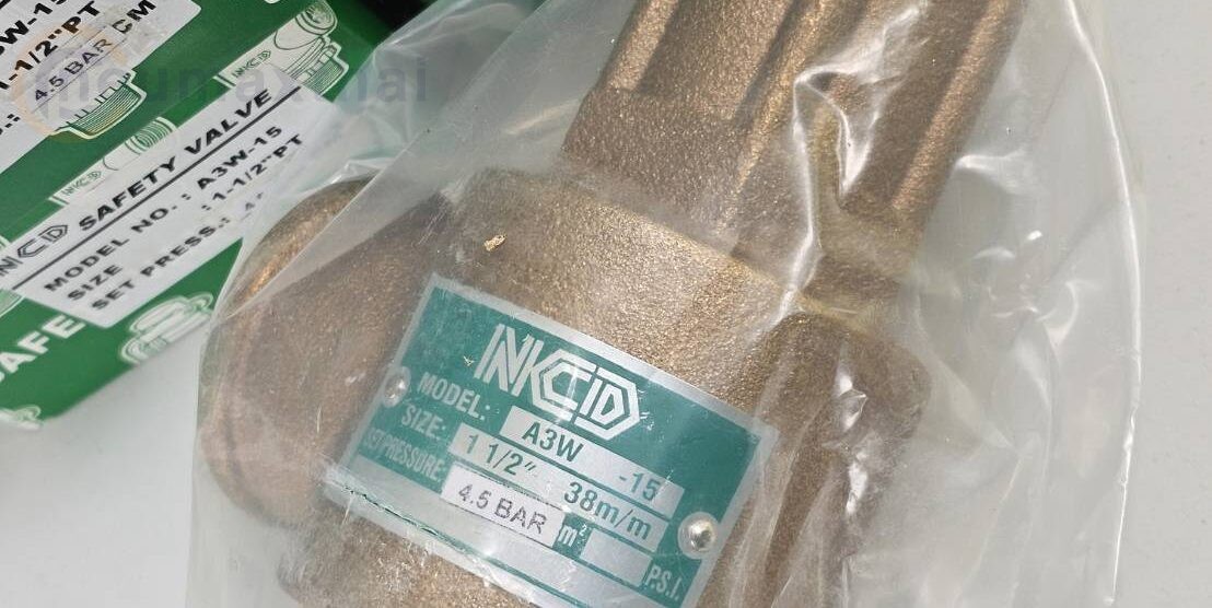 ส่ง Safety valve 1.1/2″ , A3W-15-10 SAFETY RELIEFF VALVE 1.1/2″ , SET 4.5BAR , ไม่มีด้าม  “NCD”