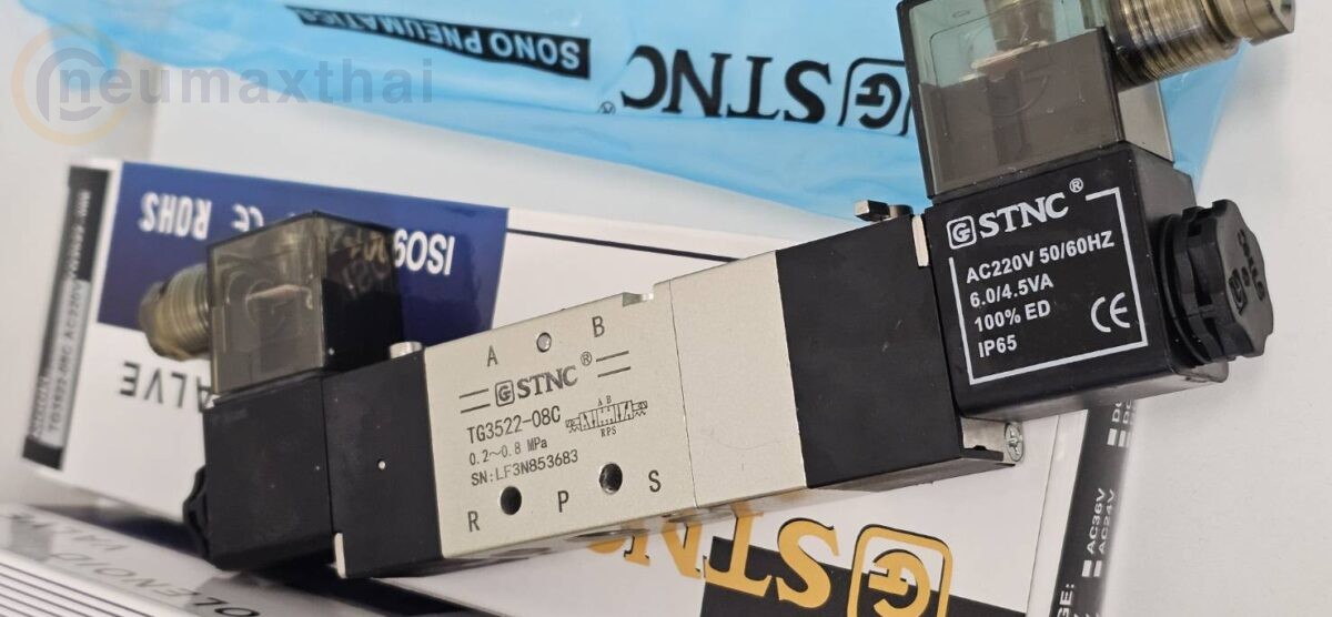 ส่ง TG3522-08C-AC220 5/3 SOLENOID VALVE 1/4″ ,AC220 , “STNC”