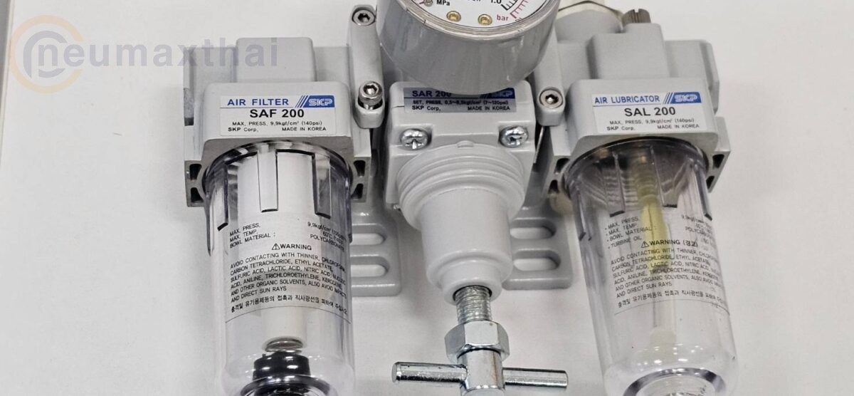 ส่ง Air unit , SAU200T-02BG F.R.L (3 UNITS) 1/4″ MANUAL DRAIN, “SKP”