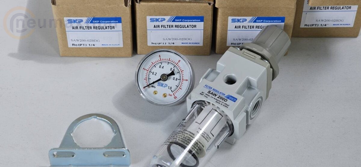 ส่งตัวปรับ+กรองลม SAW200-02BDG FILTER REGULATOR 1/4″ AUTO DRAIN, “SKP”