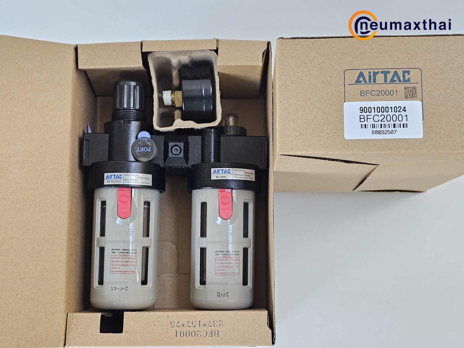 BFC20001 FR.L UNIT (2 UNITS) ,1/4″  , MANUAL DRAIN , “AIRTAC”