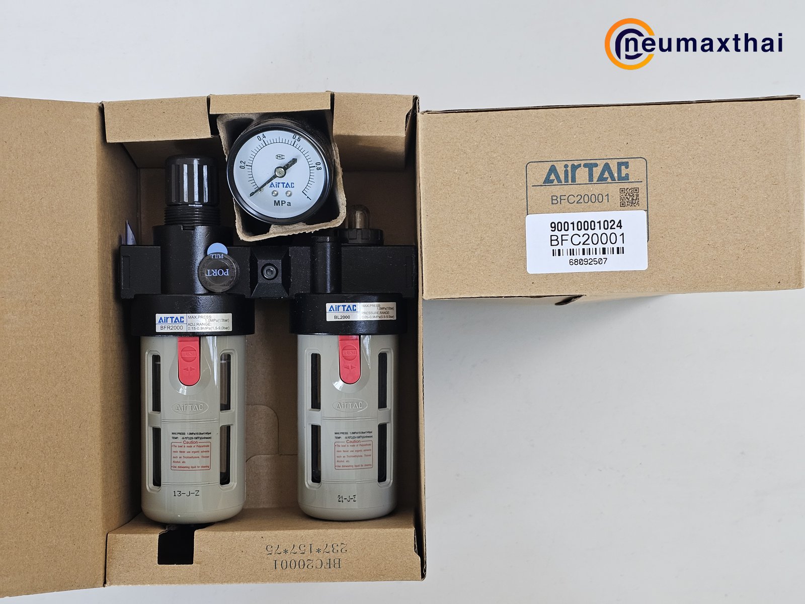 BFC20001 FR.L UNIT (2 UNITS) ,1/4″  , MANUAL DRAIN , “AIRTAC”