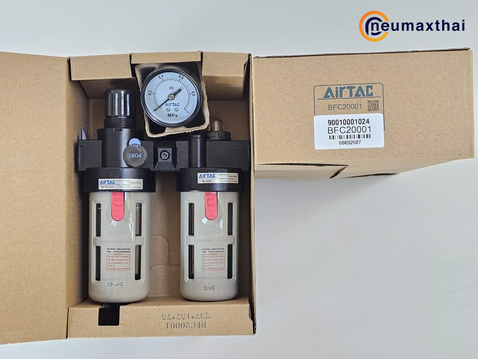 BFC20001 FR.L UNIT (2 UNITS) ,1/4″  , MANUAL DRAIN , “AIRTAC”