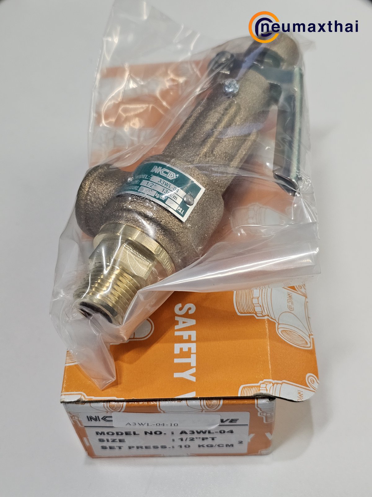 A3WL-04-10 SAFETY VALVE 1/2″  10Kgf/cm2, มีด้าม ,”NCD”