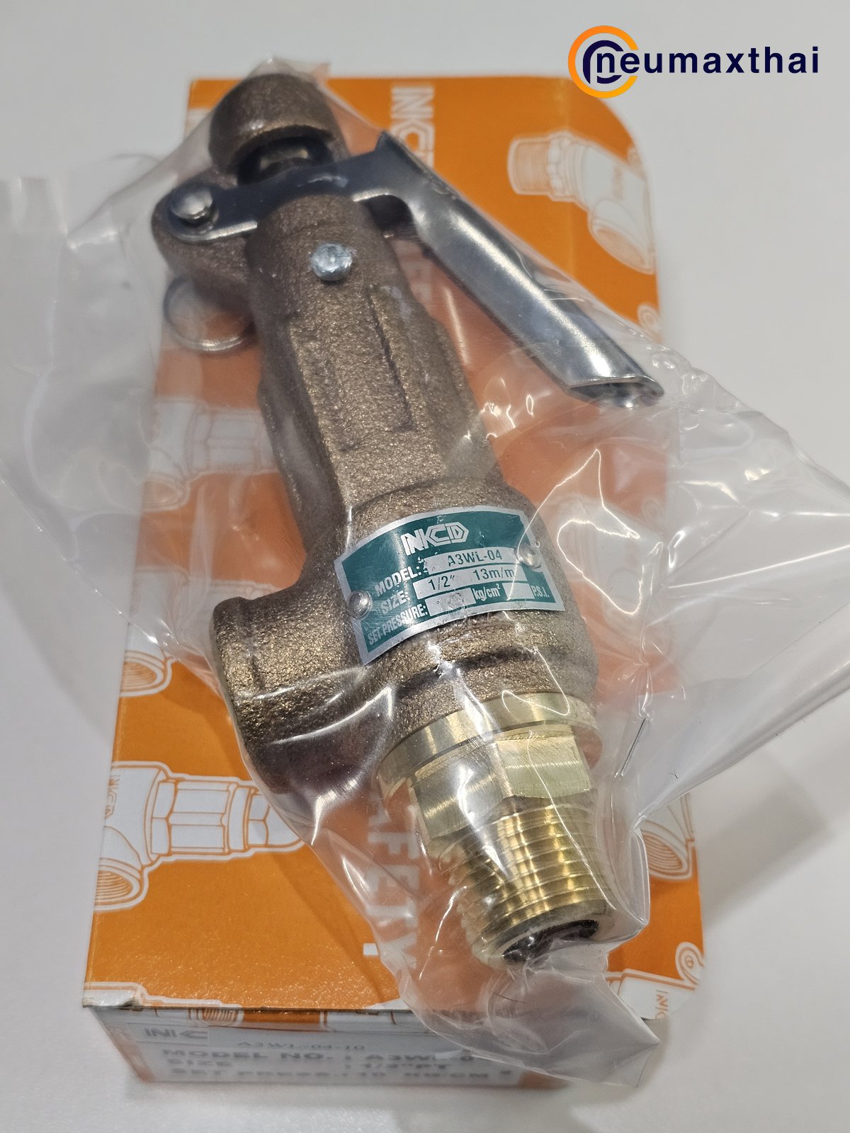 A3WL-04-10 SAFETY VALVE 1/2″  10Kgf/cm2, มีด้าม ,”NCD”
