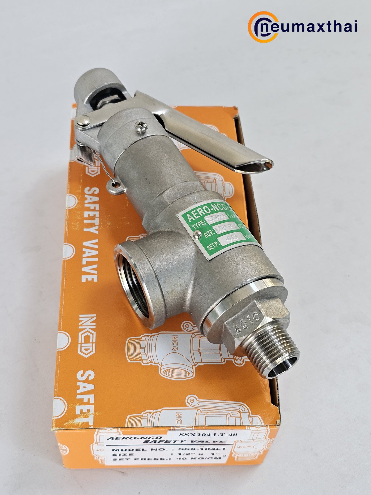 SSX104-LT-40  SS SAFETY VALVE 1/2″ ,40Kgf/cm2 มีด้าม “AERO-NCD”