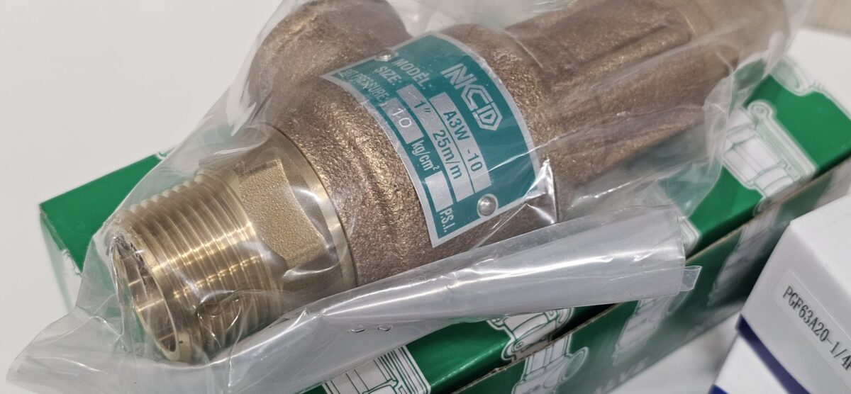ส่ง A3W-10-10 SAFETY RELIEF VALVE 1″ , 10Kgf/cm2 ,ไม่มีด้าม , “NCD”
