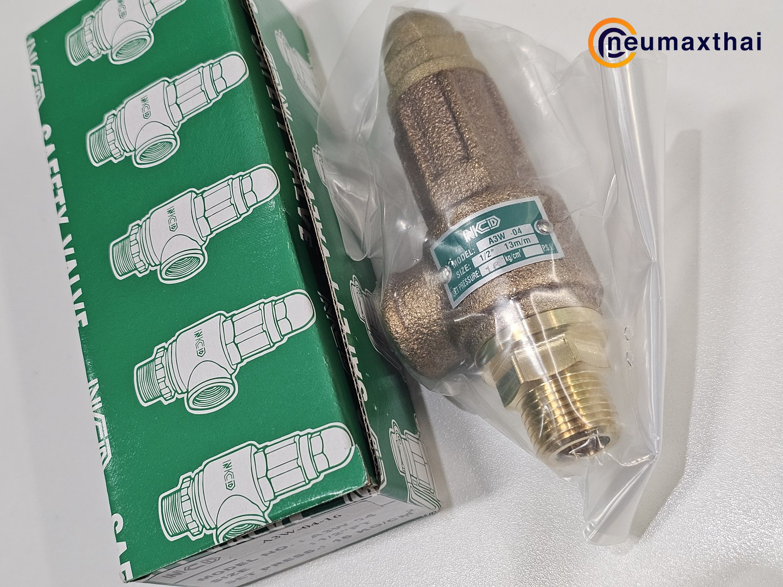 A3W-04-16 SAFETY RELIEF VALVE 1/2″ , 16Kgf/cm2 ,ไม่มีด้าม , “NCD”