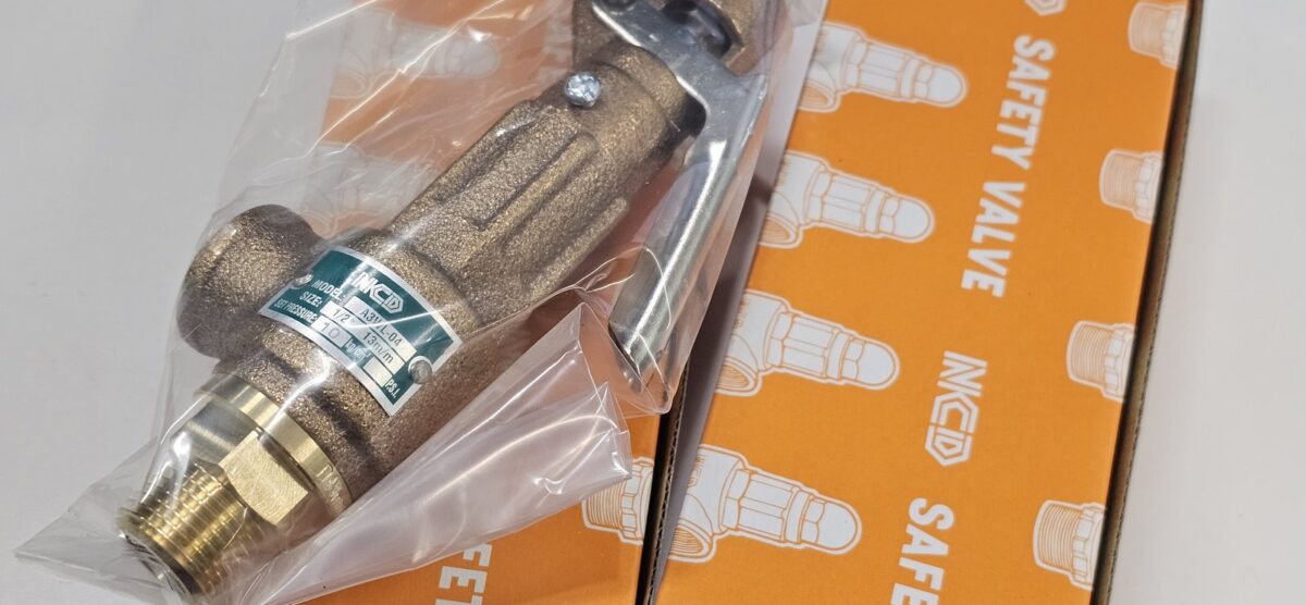 ส่ง A3WL-04-10 SAFETY VALVE 1/2″  10Kgf/cm2, มีด้าม ,”NCD”