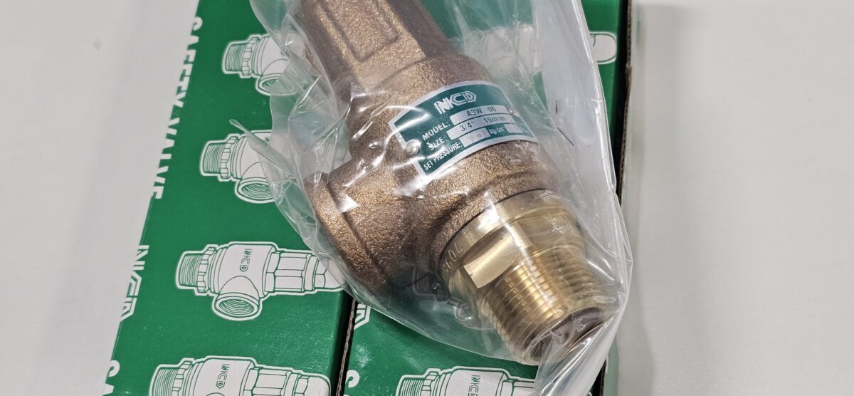 ส่ง A3W-06-10 SAFETY RELIEF VALVE 3/4″ , 10Kgf/cm2 ,ไม่มีด้าม , “NCD”