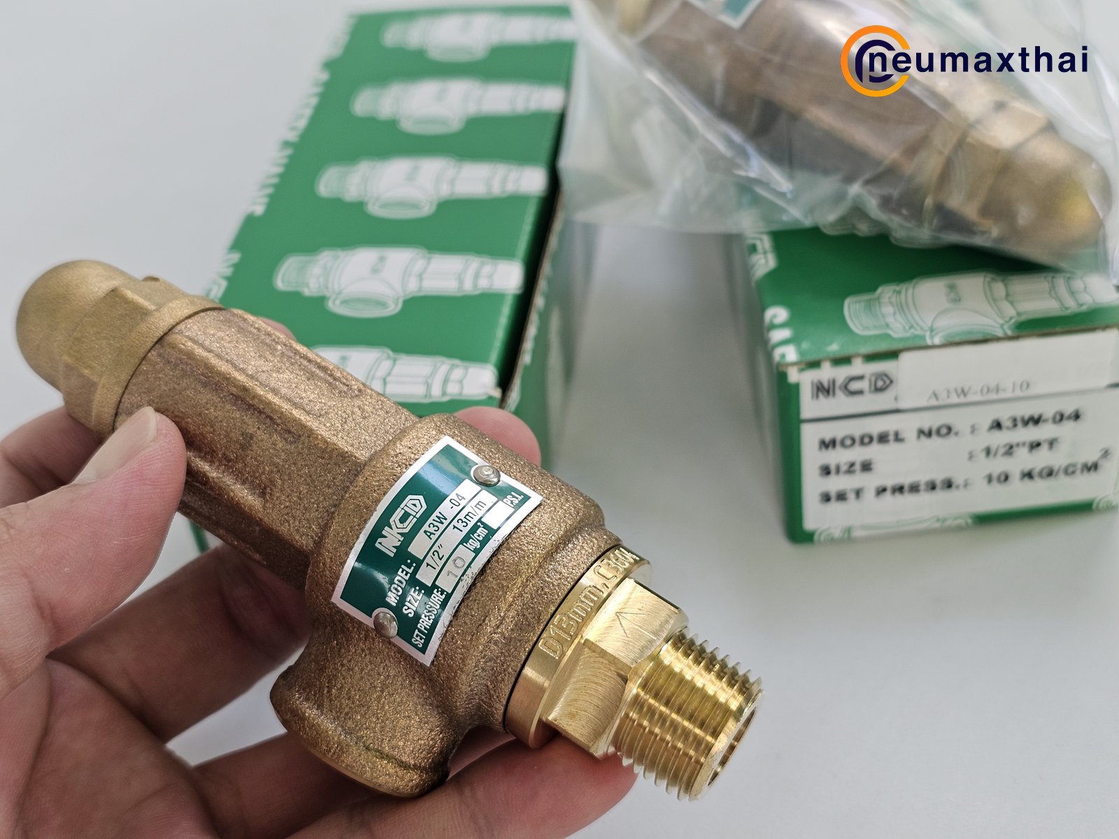 A3W-04-10 SAFETY RELIEF VALVE 1/2" 10Kgf/cm2 ไม่มีด้าม "NCD"