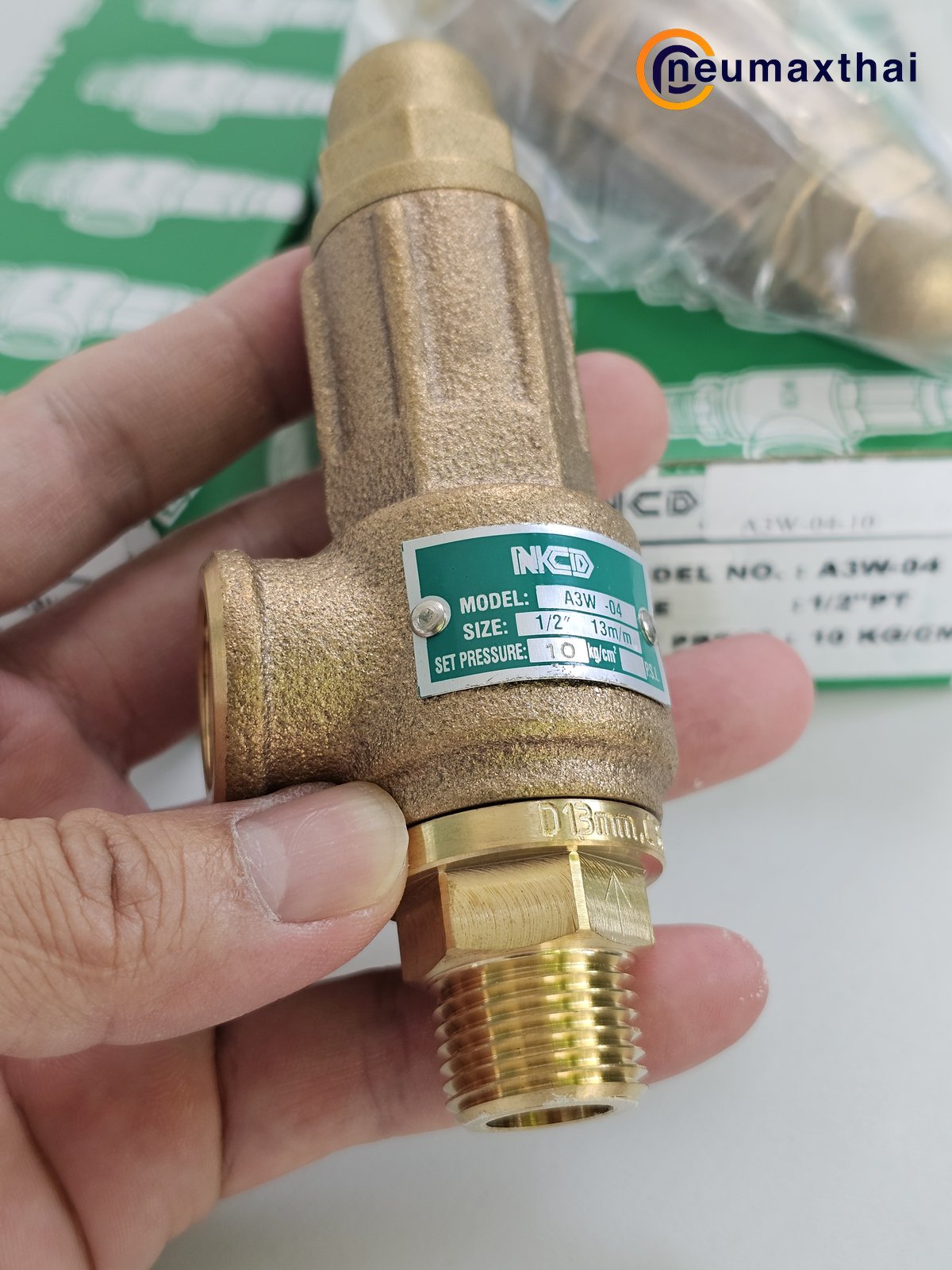 A3W-04-10 SAFETY RELIEF VALVE 1/2" 10Kgf/cm2 ไม่มีด้าม "NCD"