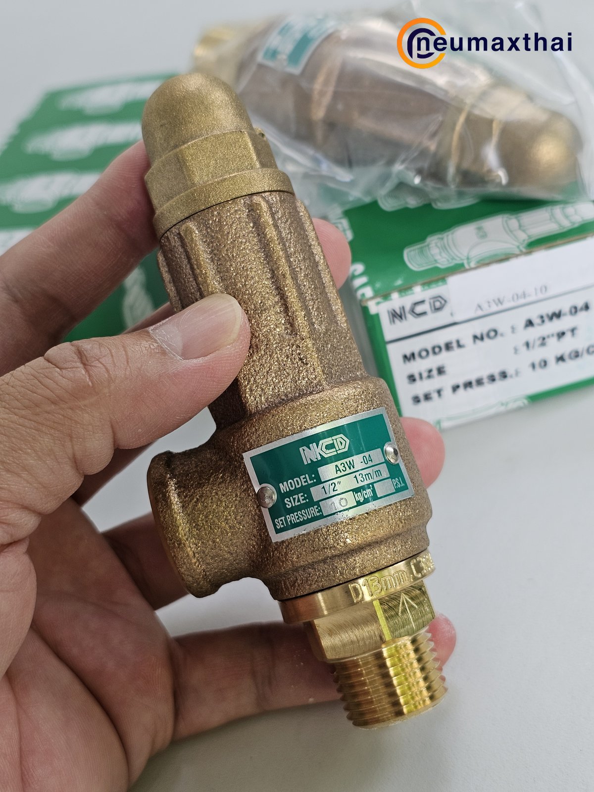A3W-04-10 SAFETY RELIEF VALVE 1/2" 10Kgf/cm2 ไม่มีด้าม "NCD"