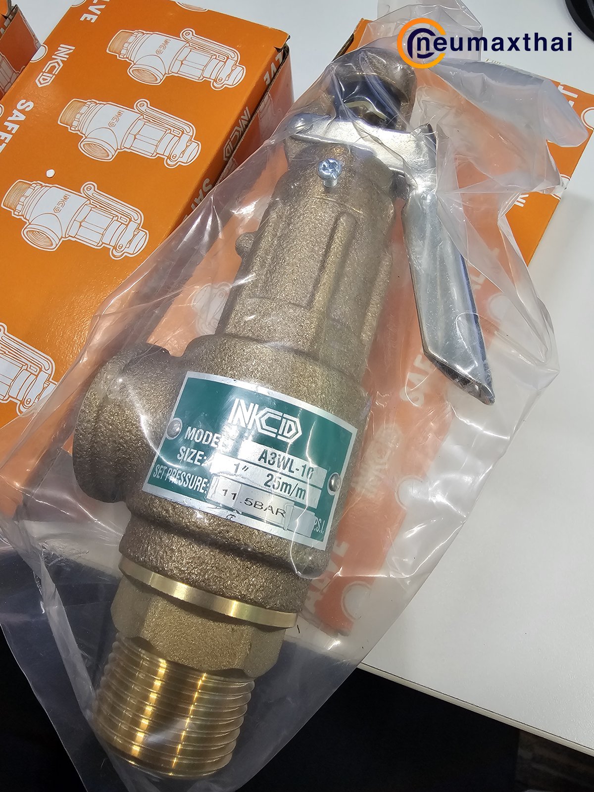 A3WL-10-10-11.5BAR SAFETY RELIEF VALVE 1" ,SET 11.5 BAR , มีด้าม , "NCD"