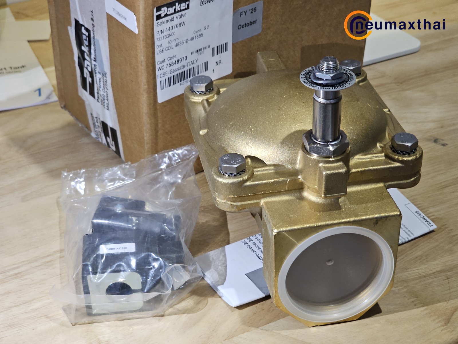 P-VE7321BGN00-2 2/2 SOLENOID VALVE 2", TYPE: NC , 220VAC "PARKER"