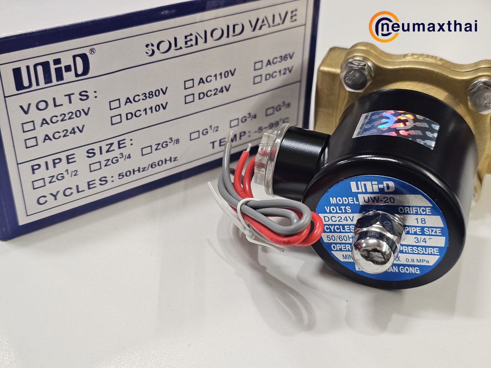 UW-20-DC24 2/2 SOLENOID VALVE 3/4" , 24VDC ,"UNI-D"