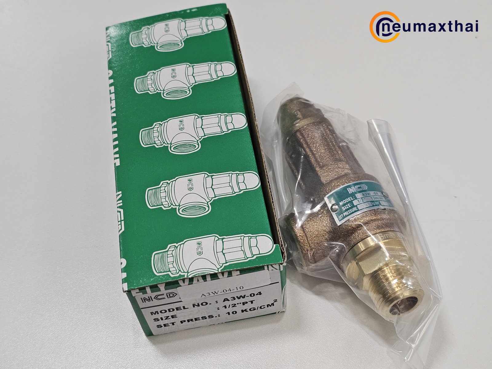 A3W-04-10 SAFETY RELIEF VALVE 1/2" , 10Kgf/cm2 ,ไม่มีด้าม , "NCD"