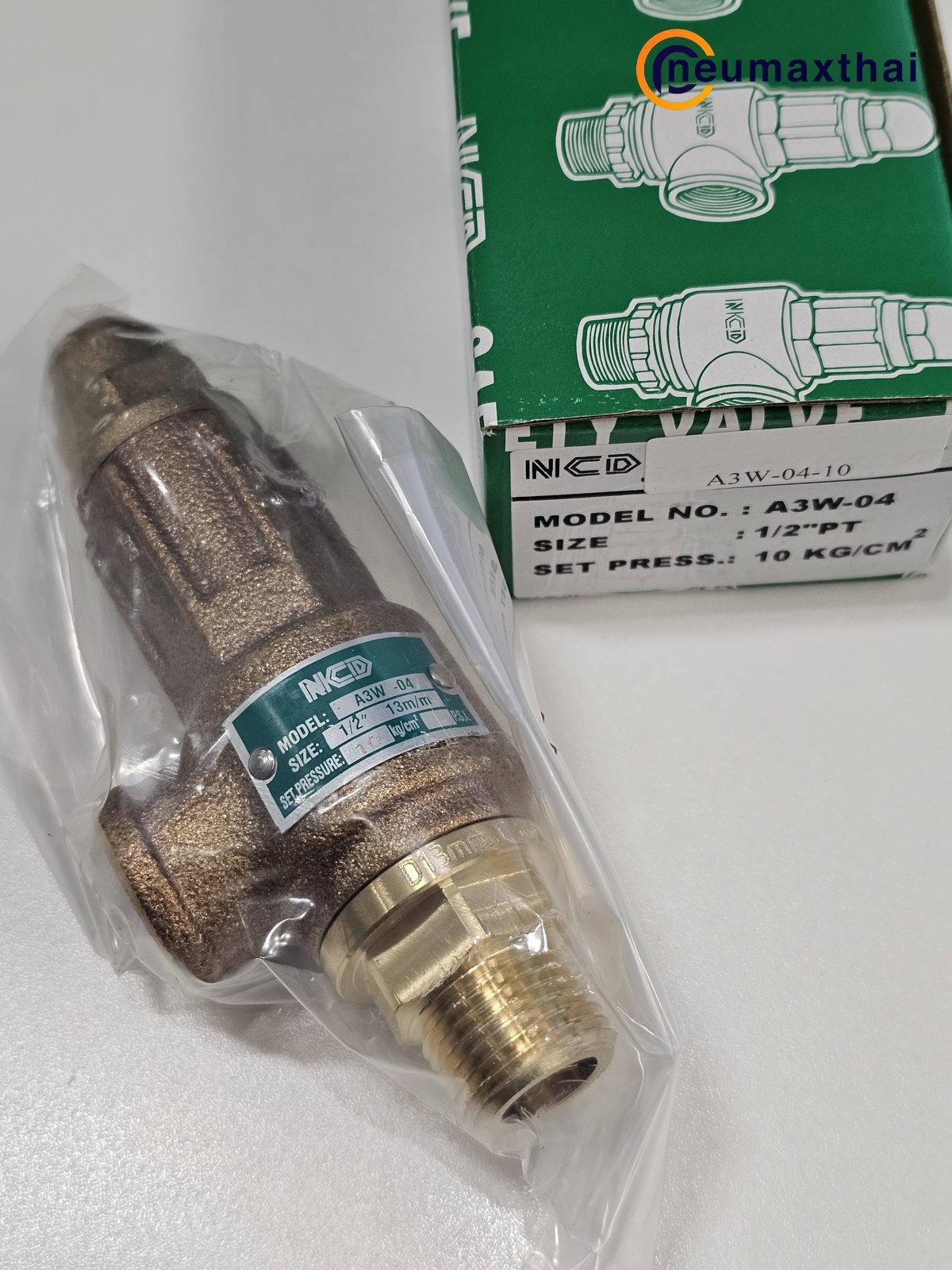 A3W-04-10 SAFETY RELIEF VALVE 1/2" , 10Kgf/cm2 ,ไม่มีด้าม , "NCD"