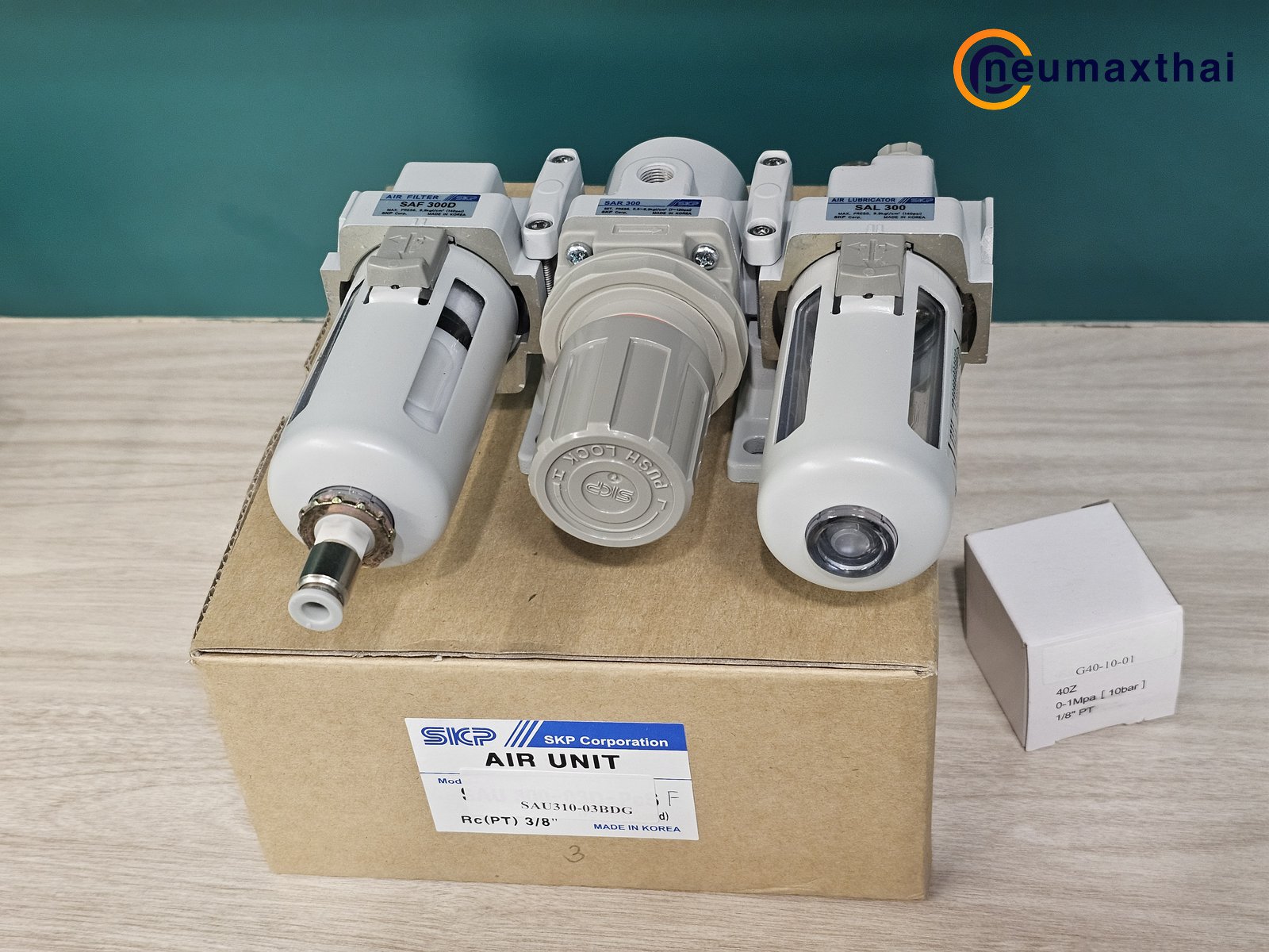 SAU300-03BG F.R.L UNIT (3 UNITS) 3/8" ,MANUAL DRAIN , "SKP"
