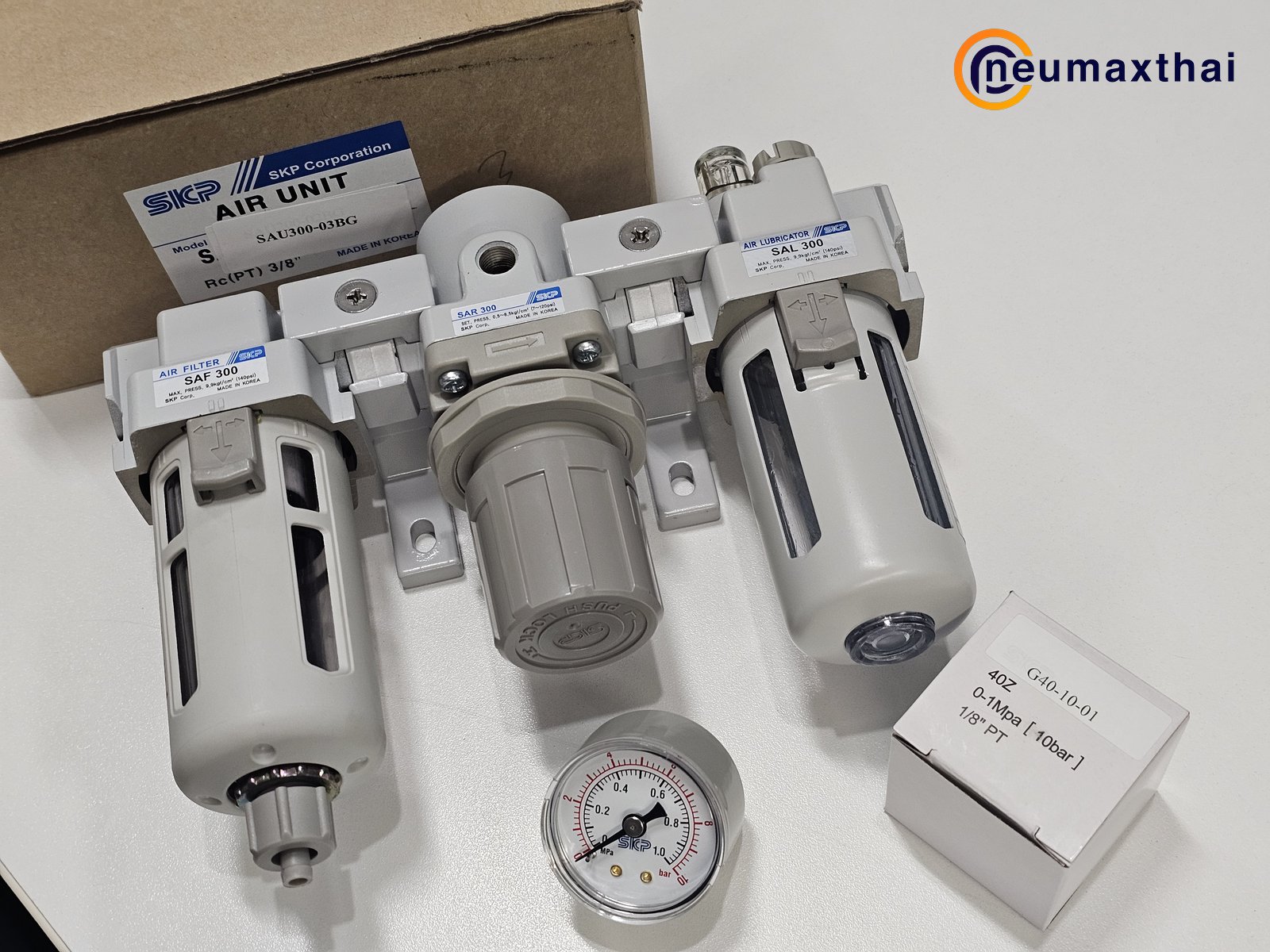 SAU300-03BG F.R.L UNIT (3 UNITS) 3/8" ,MANUAL DRAIN , "SKP"