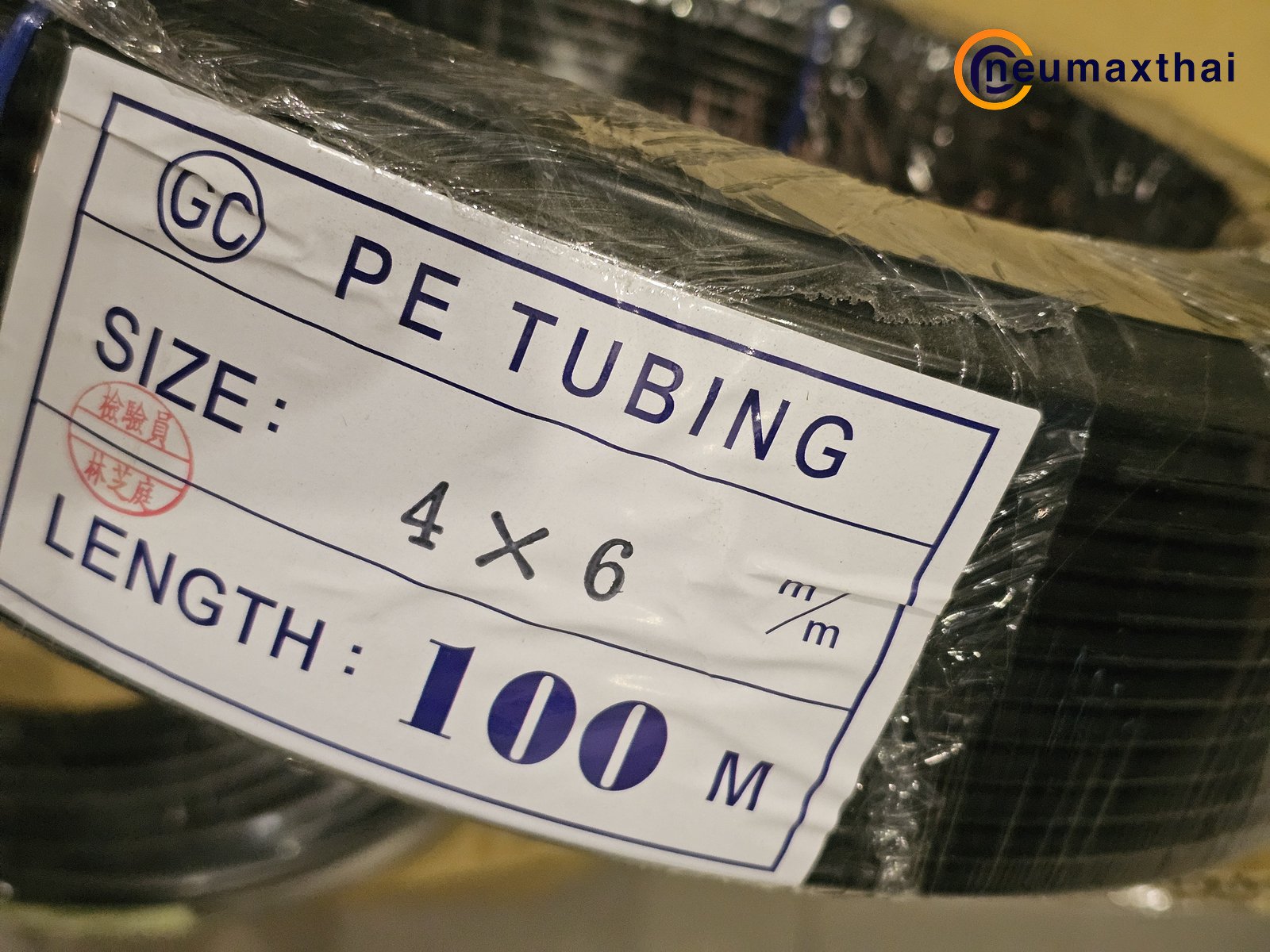 PE-0640B PE TUBE 6X4MM ,BLACK 100M/ROLL , "GC"