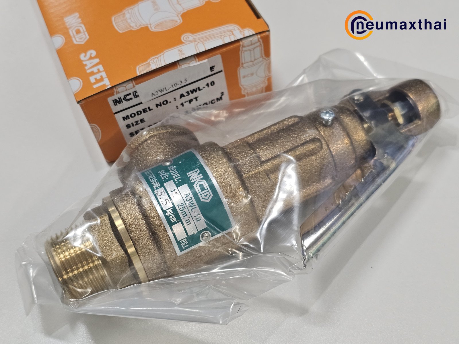 A3WL-10-3.5 SAFETY VALVE 1" , 3.5Kgf/cm2, มีด้าม ,"NCD"