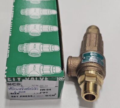 ส่ง A3W-04-10 SAFETY RELIEF VALVE 1/2″ , SET 6BAR, ไม่มีด้าม “NCD”