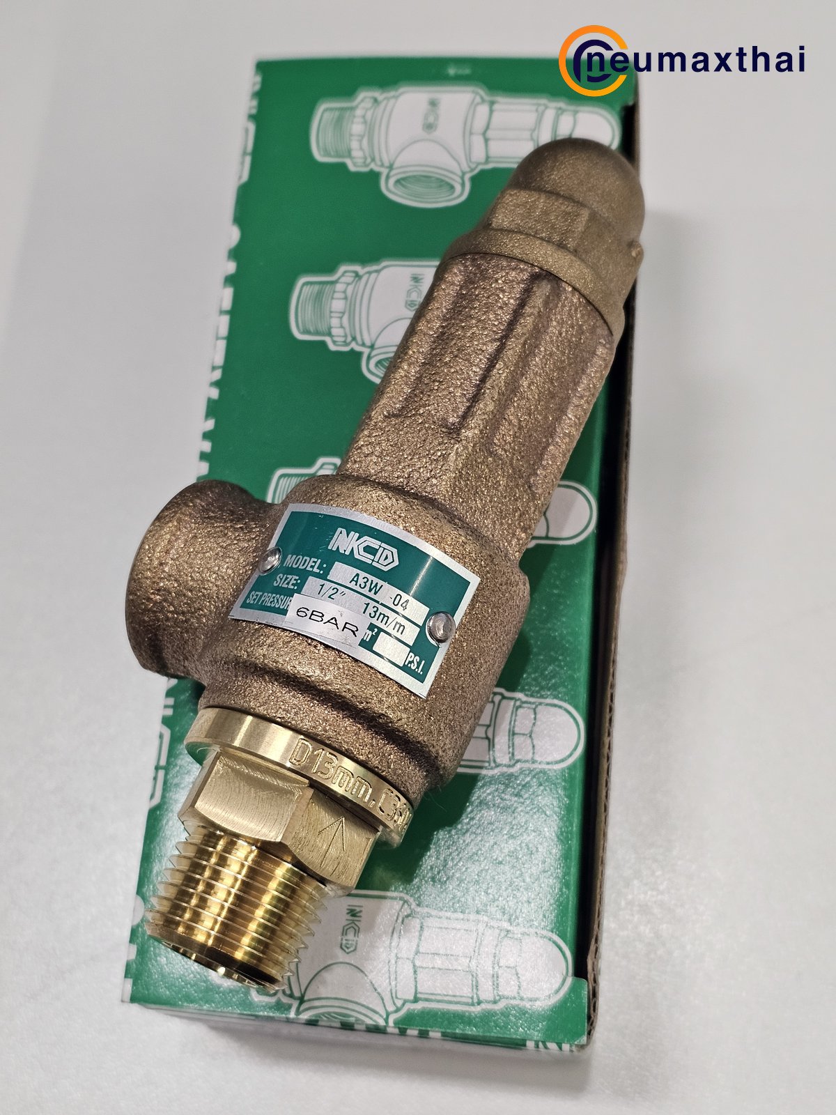 A3W-04-10 SAFETY RELIEF VALVE 1/2" , SET 6BAR, ไม่มีด้าม "NCD"