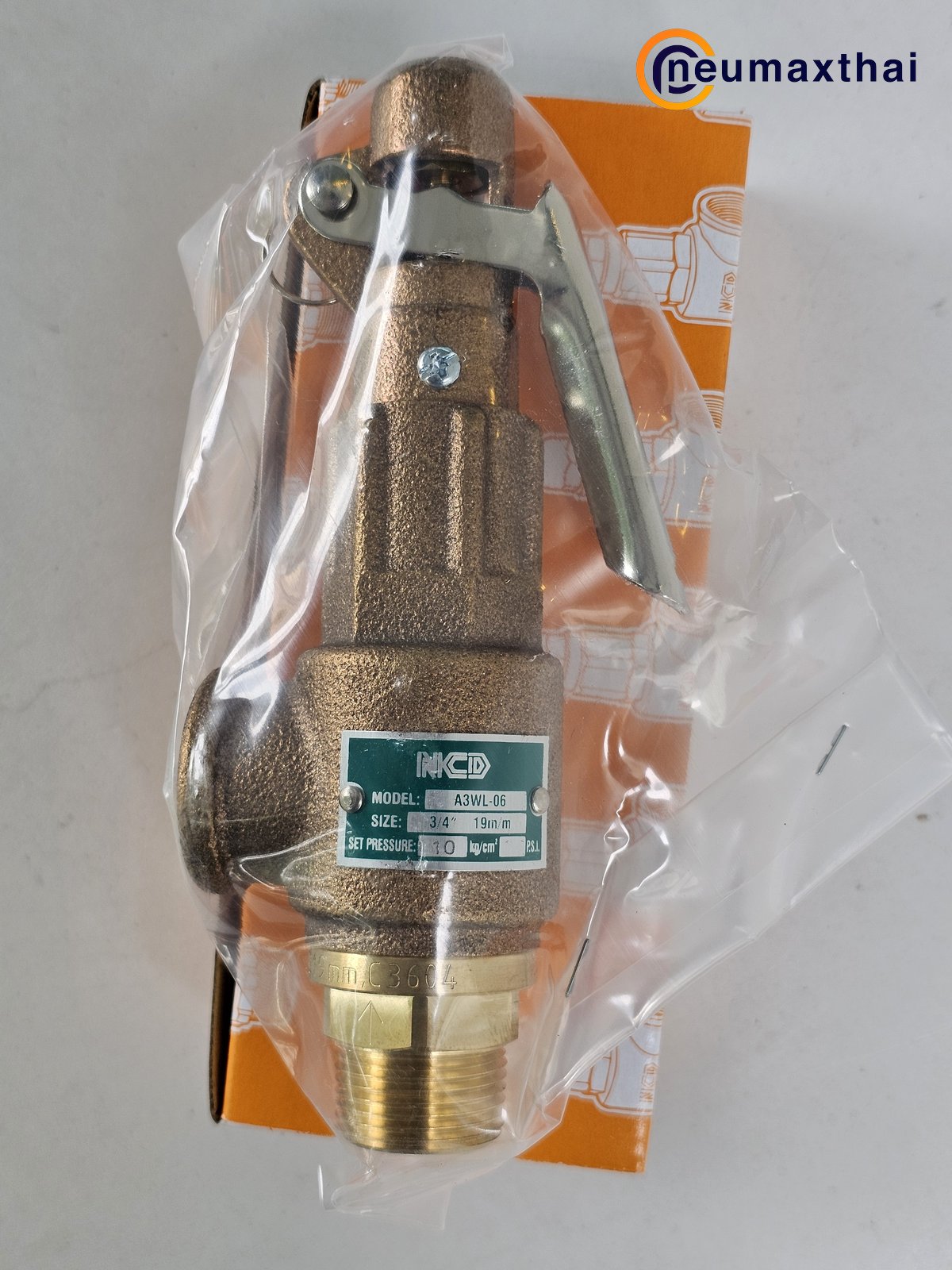 A3W-06-10 SAFETY RELIEF VALVE 3/4" , 10Kgf/cm2 ,ไม่มีด้าม , "NCD"