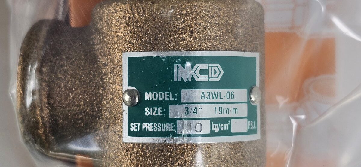 ส่ง A3W-06-10 SAFETY RELIEF VALVE 3/4″ , 10Kgf/cm2 ,ไม่มีด้าม , “NCD”