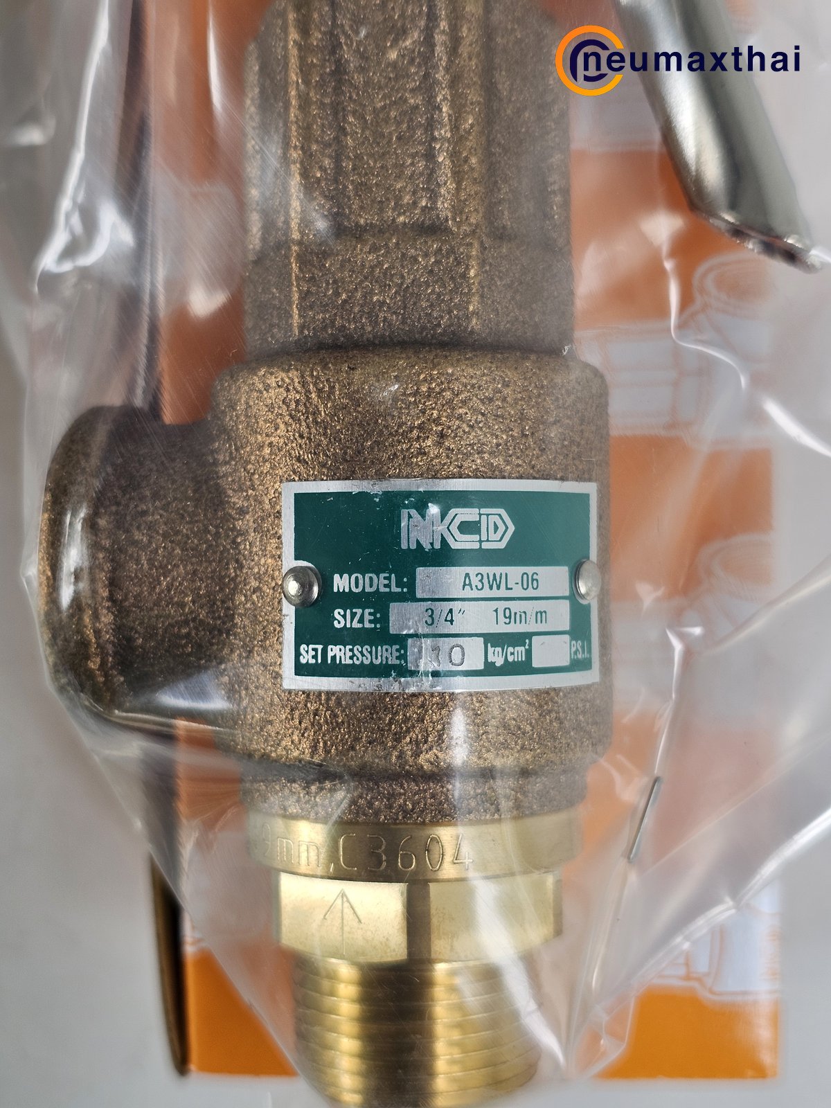 A3W-06-10 SAFETY RELIEF VALVE 3/4" , 10Kgf/cm2 ,ไม่มีด้าม , "NCD"