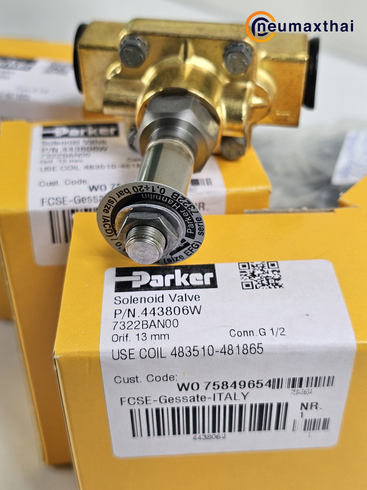 P-VE7322BAN00-2 2/2 SOLENOID VALVE 1/2" TYPE:NO, AC220V "PARKER"
