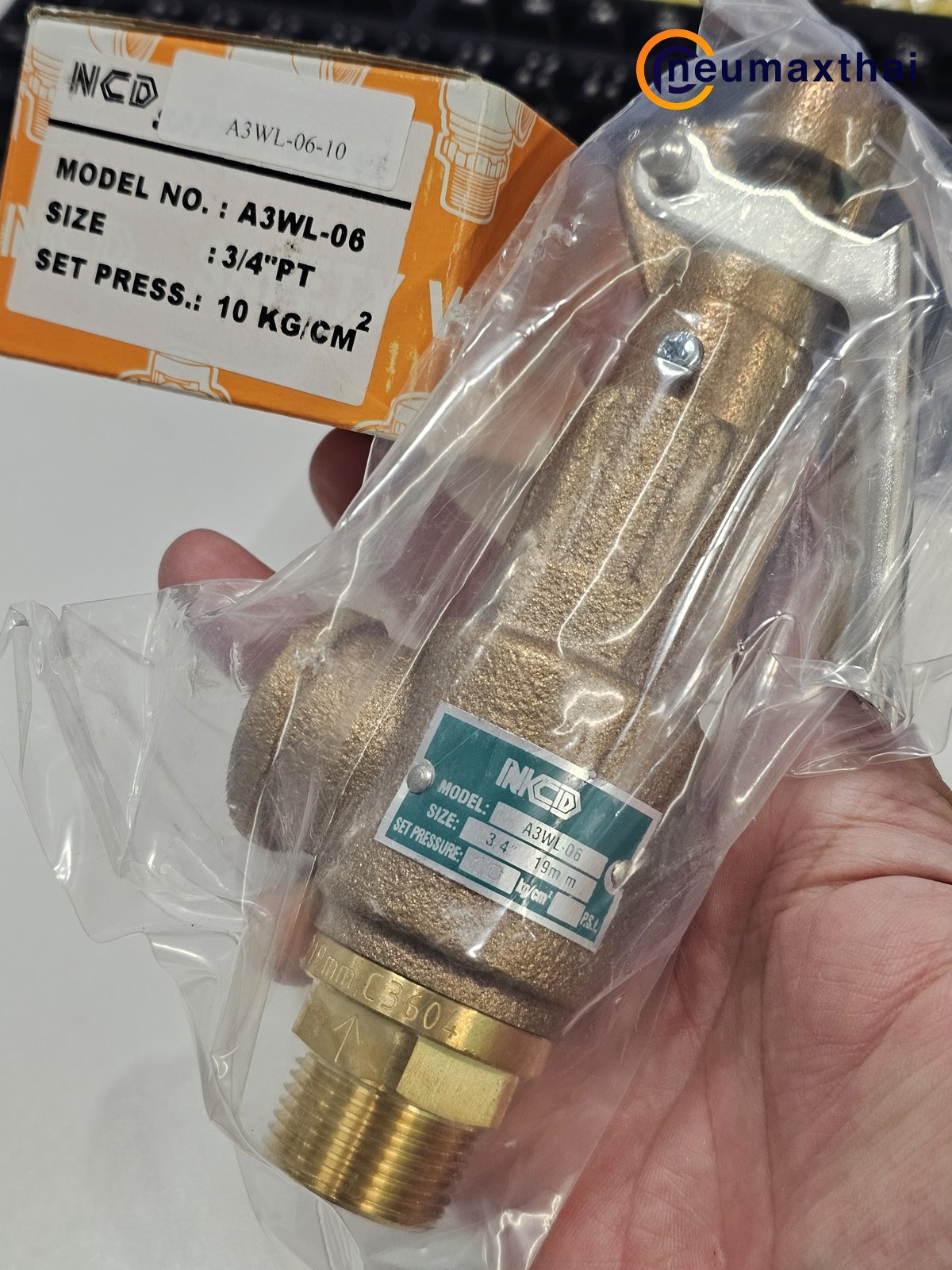 A3WL-06-10 SAFETY VALVE 3/4" ,10Kgf/cm2, มีด้าม ,"NCD"