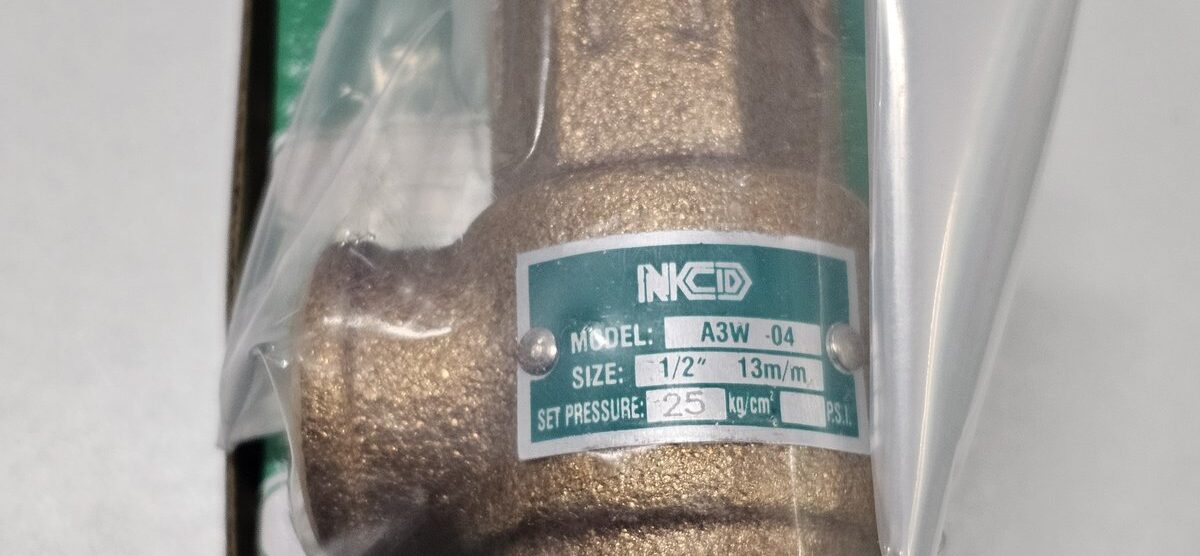 ส่ง A3W-04-25 SAFETY RELIEF VALVE 1/2″ , 25Kgf/cm2, ไม่มีด้าม “NCD”
