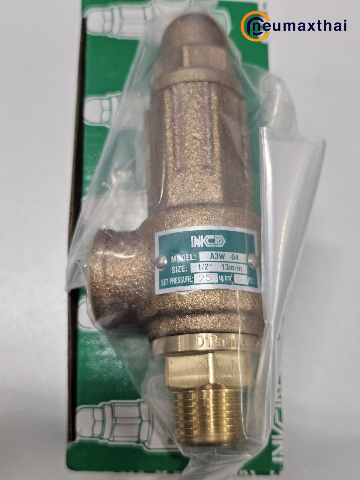 A3W-04-25 SAFETY RELIEF VALVE 1/2" , 25Kgf/cm2, ไม่มีด้าม "NCD"