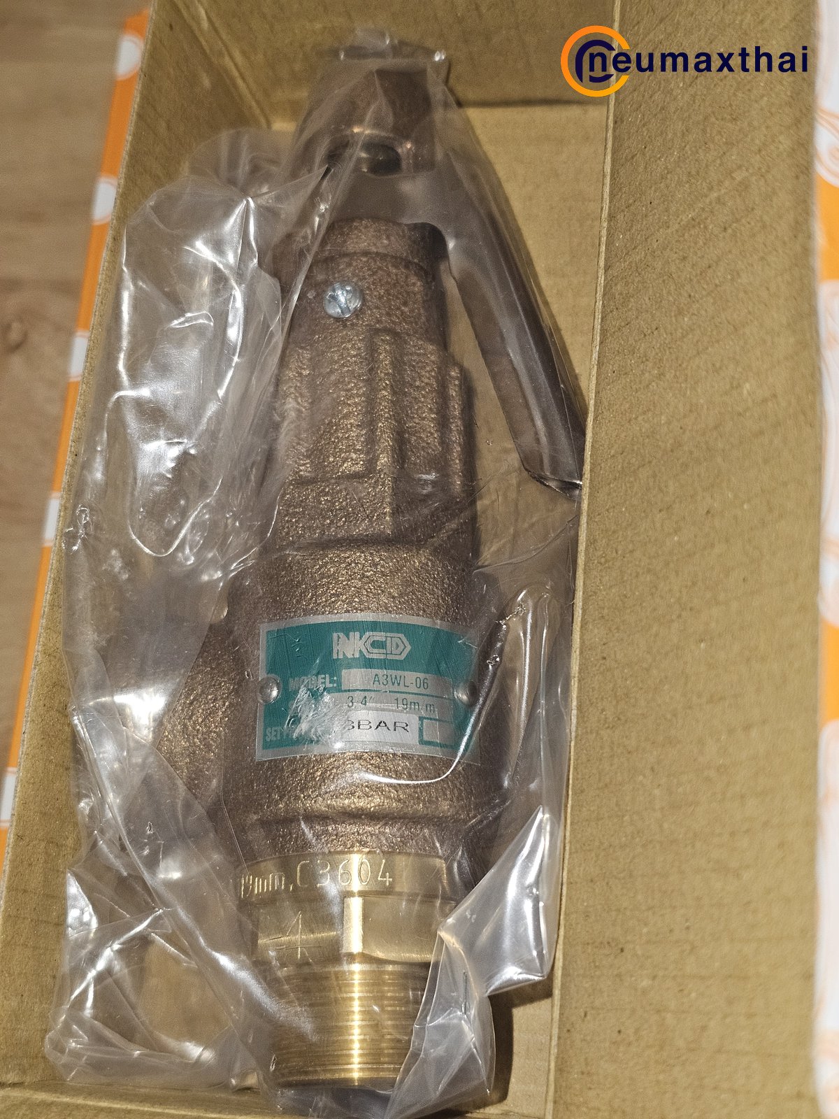 A3WL-06-10-8BAR SAFETY RELIEF VALVE 3/4" ,SET 8 BAR , มีด้าม , "NCD"