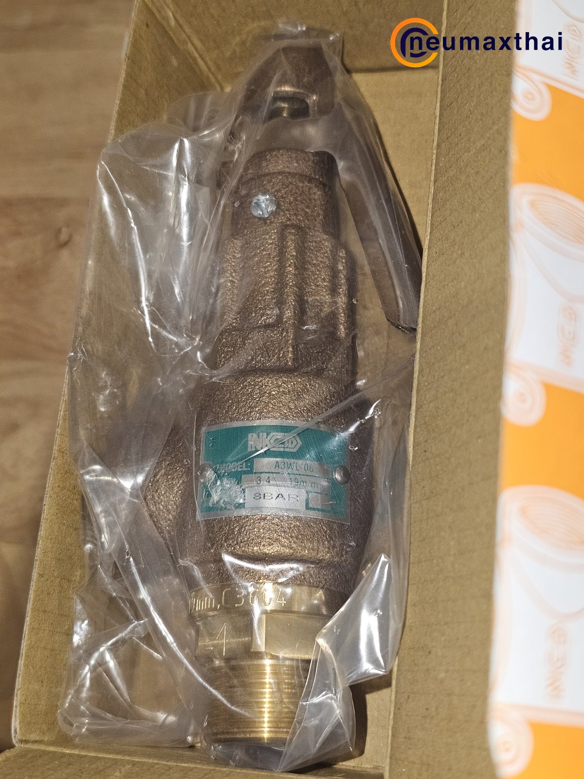 A3WL-06-10-8BAR SAFETY RELIEF VALVE 3/4" ,SET 8 BAR , มีด้าม , "NCD"