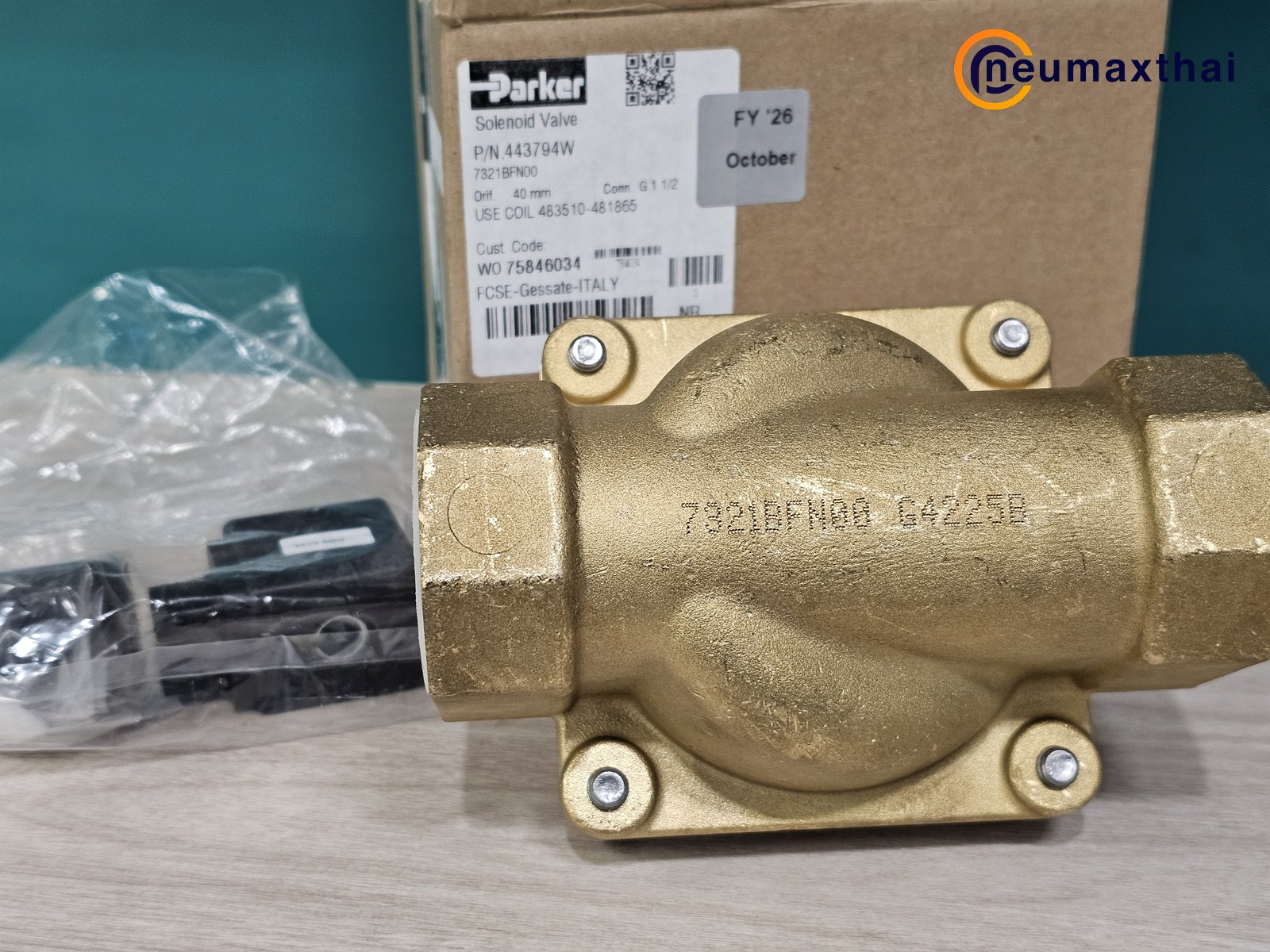 P-VE7321BFN00-5 2/2 SOLENOID VALVE 1.1/2" ,24VDC, TYPE :NC , "PARKER"