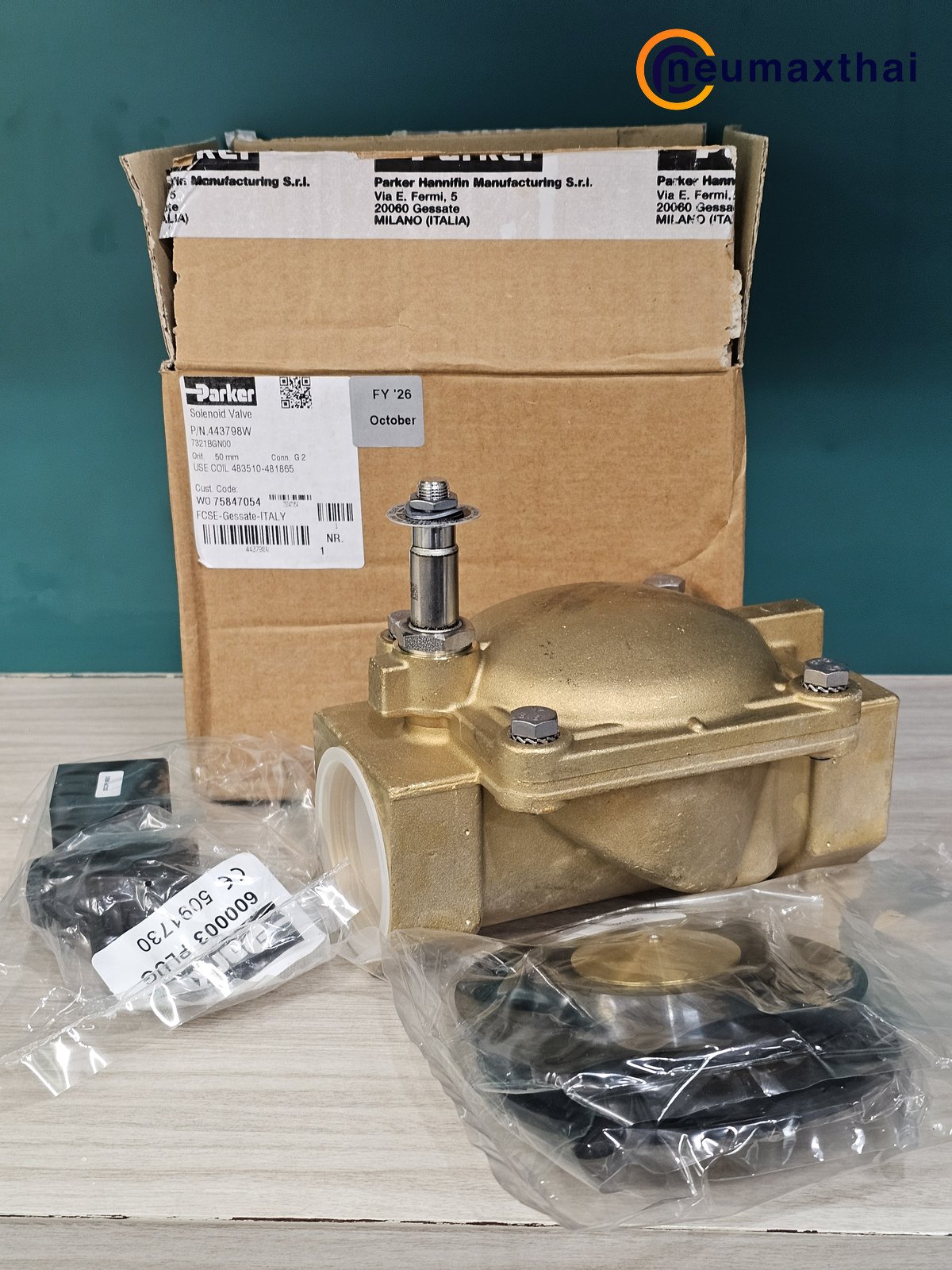 P-VE7321BFN00-5 2/2 SOLENOID VALVE 1.1/2" ,24VDC, TYPE :NC , "PARKER"