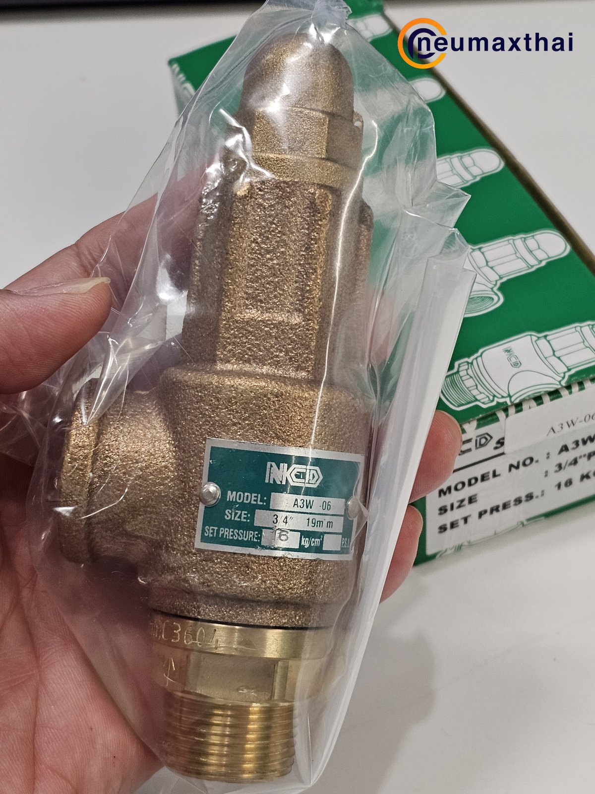 A3W-06-16 SAFETY RELIEF VALVE 3/4" , 16Kgf/cm2 ,ไม่มีด้าม , "NCD"
