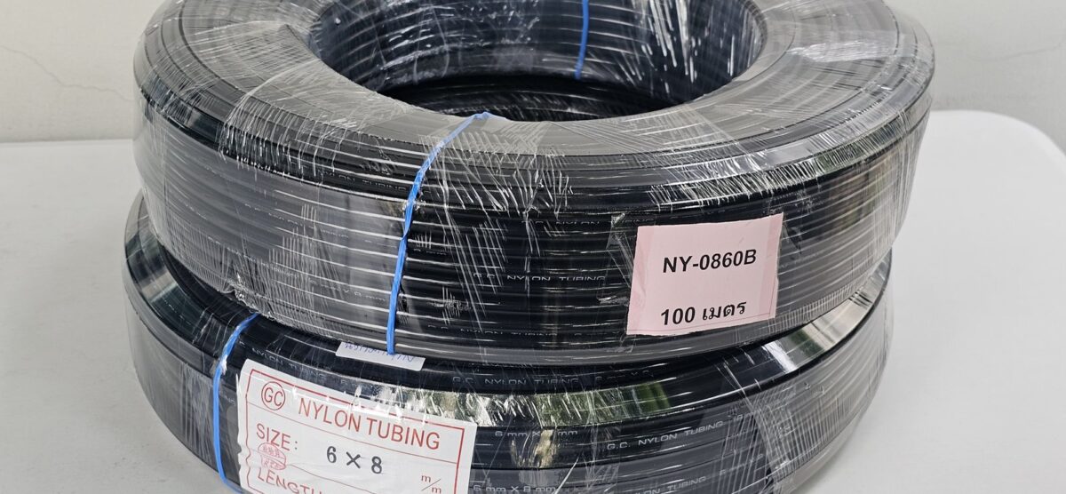 ส่ง NY-0860B-100M NYLON TUBING 8X6MM , BLACK, “GC”