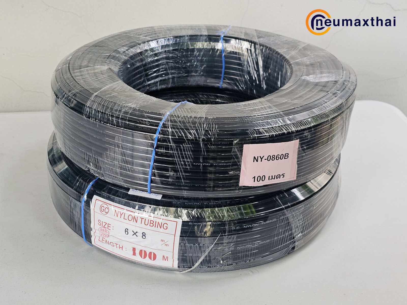 NY-0860B-100M NYLON TUBING 8X6MM , BLACK, "GC"