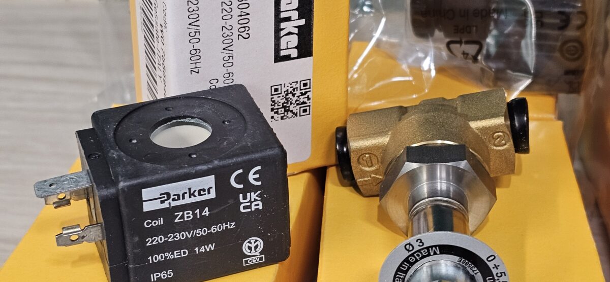 ส่ง P-VE136YV-2 2/2 SOLENOID VALVE 1/4″ TYPE:NO, AC220V “PARKER”